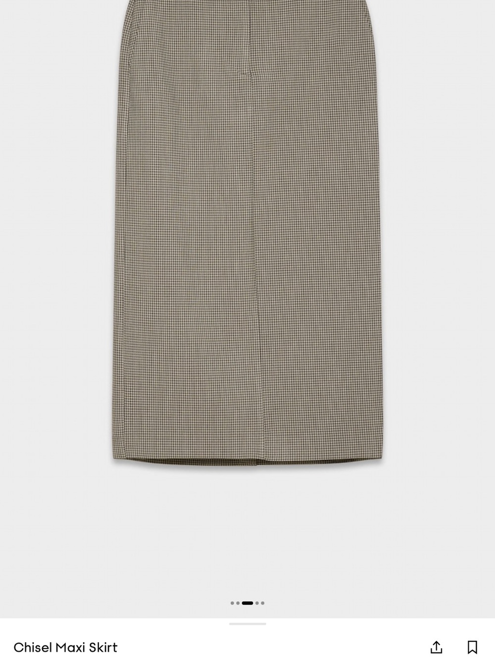 NWT Aritzia Chisel Maxi Skirt by Babaton, Grey Check, Maxi Pencil Skirt, Size 6 - Picture 12 of 16